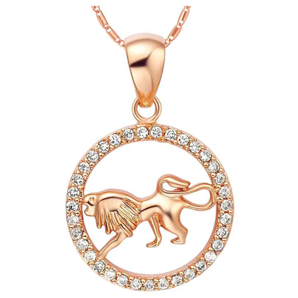 Collier Lion Collier Lion Diamant Or Rose Esprit-Astrologie 