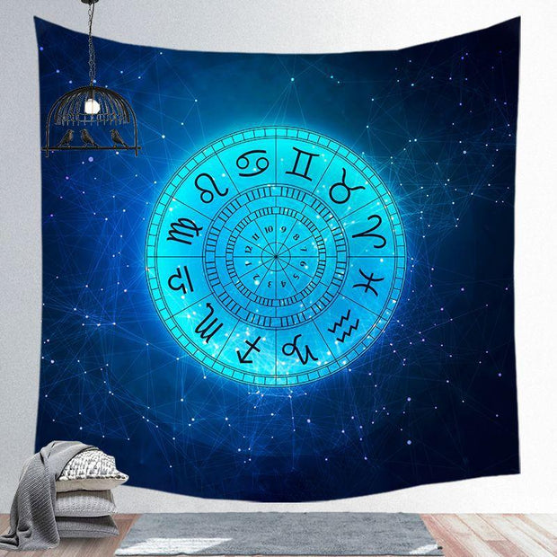 tenture Tenture Murale Zodiaque Bleue Esprit-Astrologie 